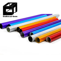3K Glossy Colorful Carbon Fiber Tube 1" 2" 3" Customized Carbon Fiber Color Tube Multi-colors Carbon Fiber Tube for RC Airplane