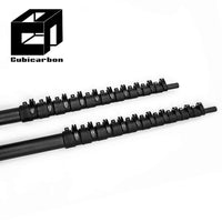 Carbon Fiber Telescopic Pole Strong Pole With Colorful Clamps 5m 10m 20m 25m Carbon Fiber Heavy Duty Telescoping Poles