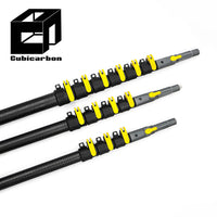 3K Weave 40ft 50ft 60ft Telescopic Carbon Fiber Glass Fiber Pole Carbonne Pole Customized Adjustable Pole From 3-25m