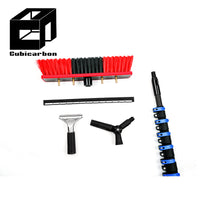 Strong Window Cleaning Pole 6m 9m 12m 15m 20m Carbon Fiber Telescopic Pole With Double-sided Brush and Hose