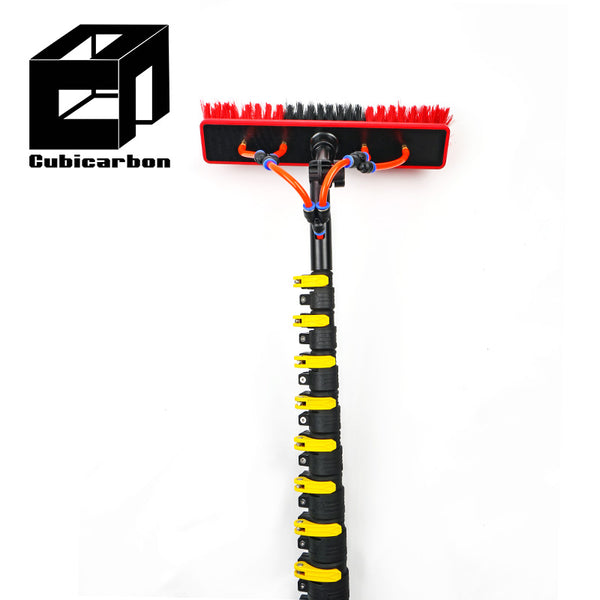 OEM 20ft 30ft 40ft 60ft Carbon Fiber Water-fed Pole Customized Length 3-25m Telescopic Pole 3K Strong Lightweight Pole