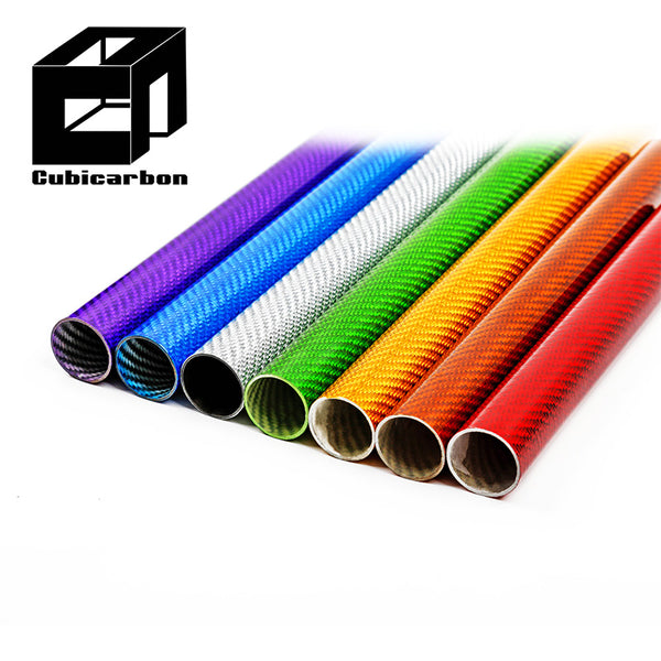 3K Glossy Colorful Carbon Fiber Tube 1" 2" 3" Customized Carbon Fiber Color Tube Multi-colors Carbon Fiber Tube for RC Airplane