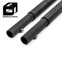 Factory Manufacture 100% Carbon Fiber Tube Roll Wrapped Telescopic Tube Several Sections Can Connect With Shrapnel Connection