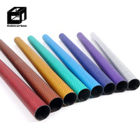 Colored Carbon Fiber Tube Carbon Tube With Different Finish Available Wrapped 3K Weave Colorful Carbon Fiber Round Tube 1000mm