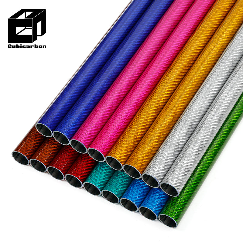 Colored Carbon Fiber Tube 3K Twill Surface High-Strength Colorful Roun ...