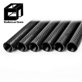 Carbon Fiber Tubing With Aluminum Threaded Connectors 1" 1.25" 2" Carbon Tube Telescopic Custom Carbon Pipes With Threaded Screw