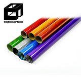 3K Glossy Colorful Carbon Fiber Tube 1" 2" 3" Customized Carbon Fiber Color Tube Multi-colors Carbon Fiber Tube for RC Airplane