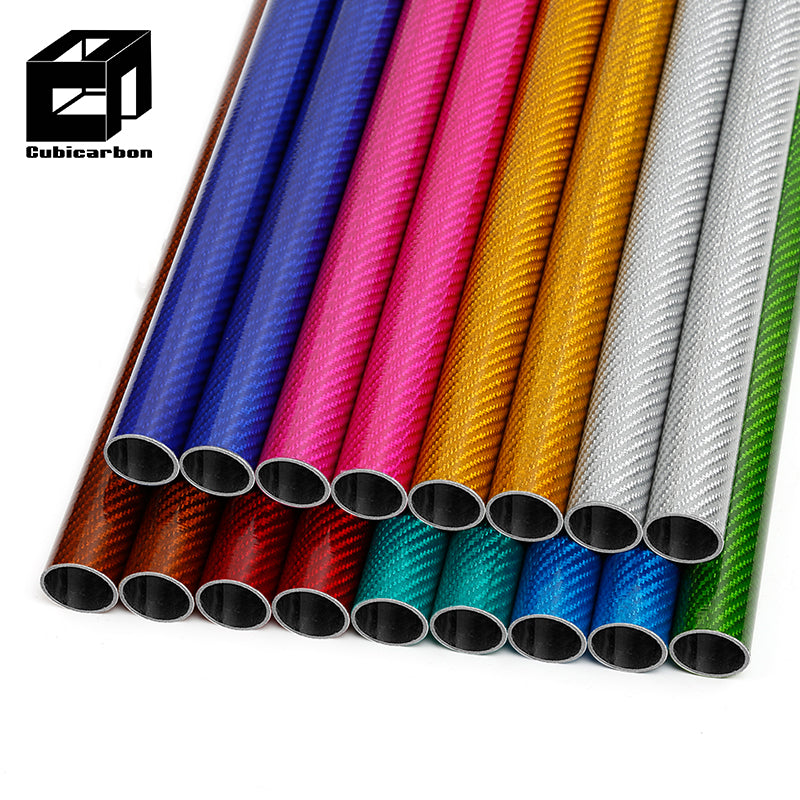Colored Carbon Fiber Tube 3K Twill Surface High-Strength Colorful Roun ...