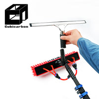 Strong Window Cleaning Pole 6m 9m 12m 15m 20m Carbon Fiber Telescopic Pole With Double-sided Brush and Hose