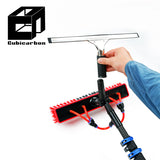 Strong Window Cleaning Pole 6m 9m 12m 15m 20m Carbon Fiber Telescopic Pole With Double-sided Brush and Hose