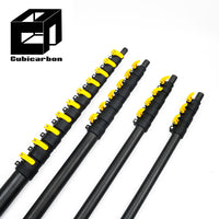 3K Weave 40ft 50ft 60ft Telescopic Carbon Fiber Glass Fiber Pole Carbonne Pole Customized Adjustable Pole From 3-25m