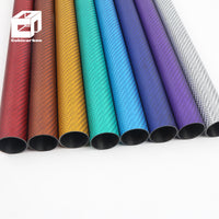 Colored Carbon Fiber Tube Carbon Tube With Different Finish Available Wrapped 3K Weave Colorful Carbon Fiber Round Tube 1000mm