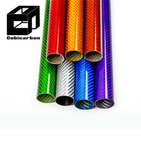 3K Glossy Colorful Carbon Fiber Tube 1" 2" 3" Customized Carbon Fiber Color Tube Multi-colors Carbon Fiber Tube for RC Airplane