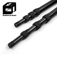 3K Weave Carbon Fiber Telescopic Pole Customize Length From 10-65ft Twist Clamp Carbon Telescoping Pole