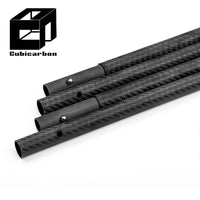 Factory Manufacture 100% Carbon Fiber Tube Roll Wrapped Telescopic Tube Several Sections Can Connect With Shrapnel Connection