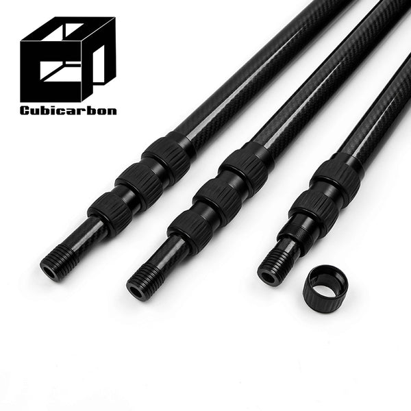 3K Weave Carbon Fiber Telescopic Pole Customize Length From 10-65ft Twist Clamp Carbon Telescoping Pole