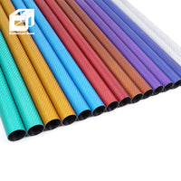 Colored Carbon Fiber Tube Carbon Tube With Different Finish Available Wrapped 3K Weave Colorful Carbon Fiber Round Tube 1000mm