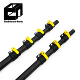 3K Weave 40ft 50ft 60ft Telescopic Carbon Fiber Glass Fiber Pole Carbonne Pole Customized Adjustable Pole From 3-25m