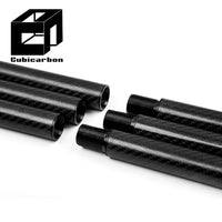 Carbon Fiber Tubing With Aluminum Threaded Connectors 1" 1.25" 2" Carbon Tube Telescopic Custom Carbon Pipes With Threaded Screw