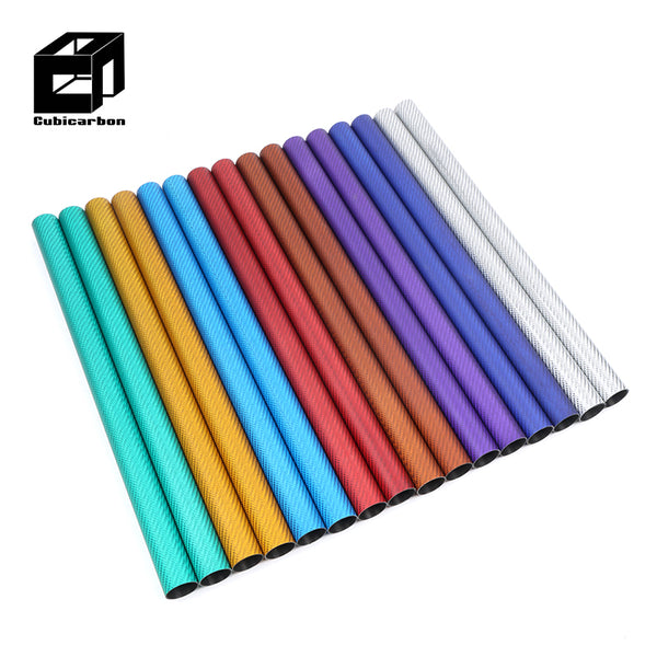 Colored Carbon Fiber Tube Carbon Tube With Different Finish Available Wrapped 3K Weave Colorful Carbon Fiber Round Tube 1000mm