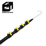 3K Weave 40ft 50ft 60ft Telescopic Carbon Fiber Glass Fiber Pole Carbonne Pole Customized Adjustable Pole From 3-25m