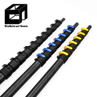 Carbon Fiber Telescopic Pole Strong Pole With Colorful Clamps 5m 10m 20m 25m Carbon Fiber Heavy Duty Telescoping Poles
