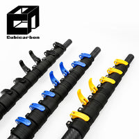 Carbon Fiber Telescopic Pole Strong Pole With Colorful Clamps 5m 10m 20m 25m Carbon Fiber Heavy Duty Telescoping Poles