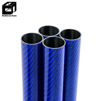 Customize Carbon Fiber Tube 3K Colorful Surface Blue Twill Carbon Tube