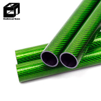 Colored Carbon Fiber Tube Twill Glossy Surface Green Carbon Fiber Pipe