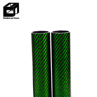 Colored Carbon Fiber Tube Twill Glossy Surface Green Carbon Fiber Pipe