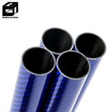 Customize Carbon Fiber Tube 3K Colorful Surface Blue Twill Carbon Tube