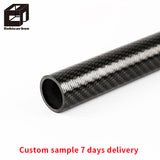 3K Roll Wrapped 100% Pure Carbon Fiber Tube  Glossy Surface